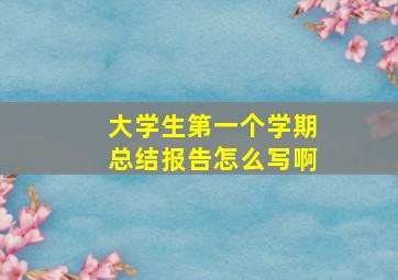 大学生第一个学期总结报告怎么写啊