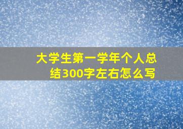 大学生第一学年个人总结300字左右怎么写