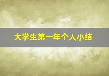 大学生第一年个人小结