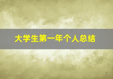 大学生第一年个人总结