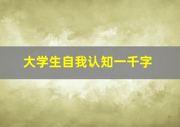 大学生自我认知一千字