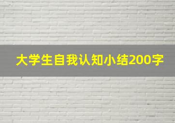 大学生自我认知小结200字