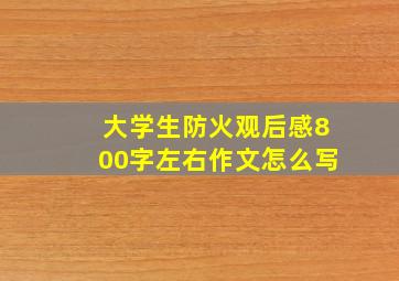 大学生防火观后感800字左右作文怎么写