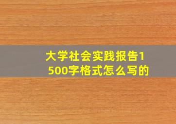 大学社会实践报告1500字格式怎么写的