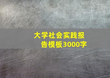 大学社会实践报告模板3000字