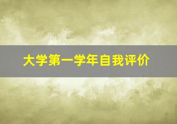 大学第一学年自我评价