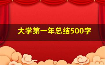 大学第一年总结500字