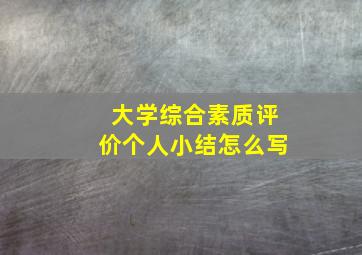 大学综合素质评价个人小结怎么写