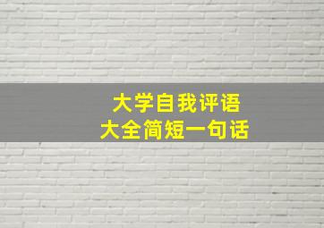 大学自我评语大全简短一句话