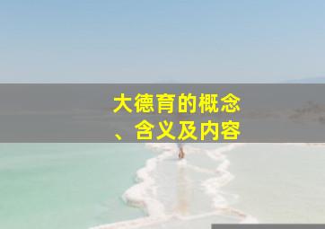 大德育的概念、含义及内容