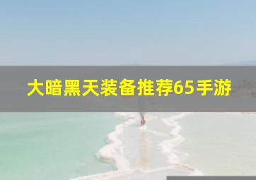 大暗黑天装备推荐65手游