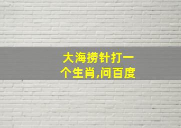 大海捞针打一个生肖,问百度