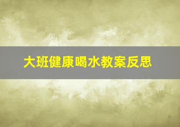 大班健康喝水教案反思