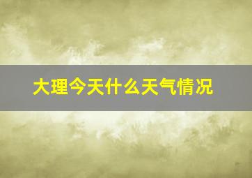 大理今天什么天气情况