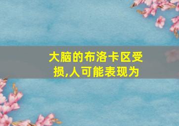 大脑的布洛卡区受损,人可能表现为