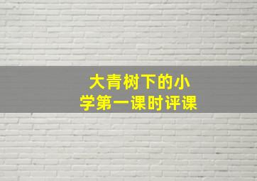 大青树下的小学第一课时评课