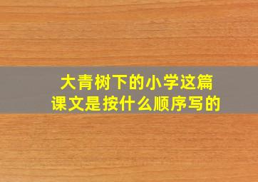 大青树下的小学这篇课文是按什么顺序写的