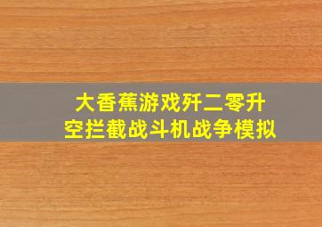 大香蕉游戏歼二零升空拦截战斗机战争模拟