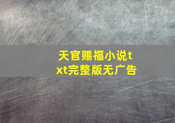 天官赐福小说txt完整版无广告