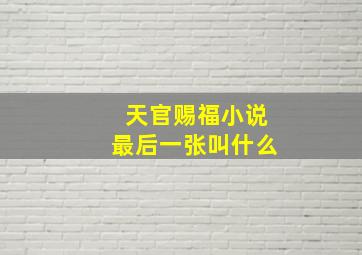 天官赐福小说最后一张叫什么