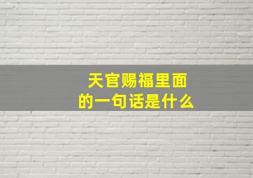 天官赐福里面的一句话是什么