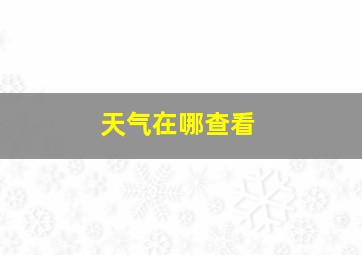 天气在哪查看