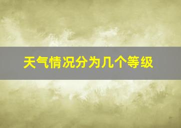 天气情况分为几个等级