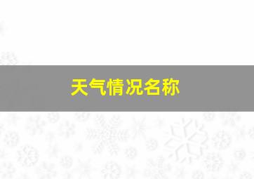 天气情况名称