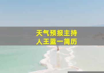 天气预报主持人王蓝一简历