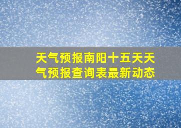 天气预报南阳十五天天气预报查询表最新动态