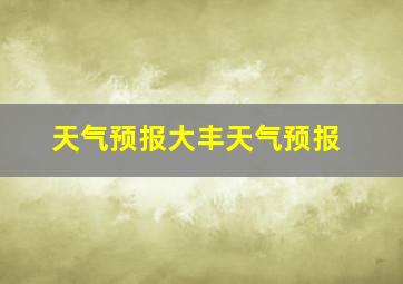 天气预报大丰天气预报