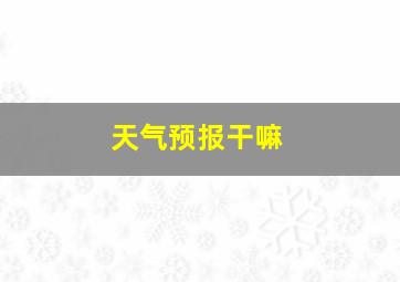 天气预报干嘛