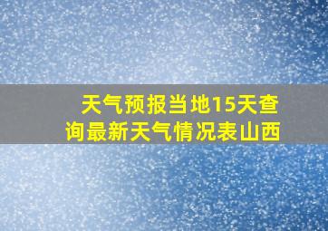 天气预报当地15天查询最新天气情况表山西