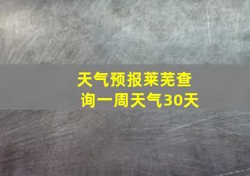 天气预报莱芜查询一周天气30天