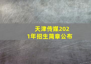 天津传媒2021年招生简章公布