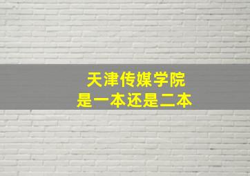 天津传媒学院是一本还是二本