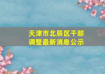 天津市北辰区干部调整最新消息公示