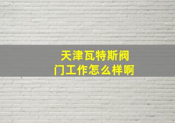 天津瓦特斯阀门工作怎么样啊