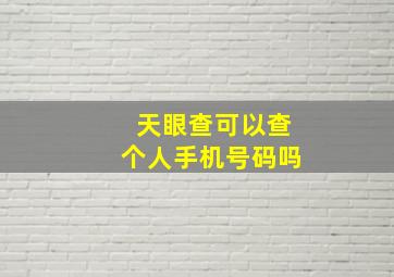 天眼查可以查个人手机号码吗