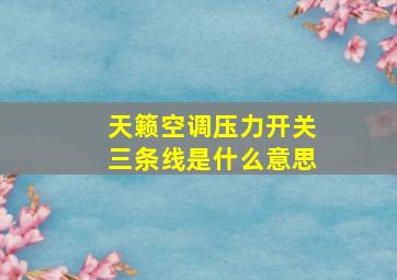 天籁空调压力开关三条线是什么意思