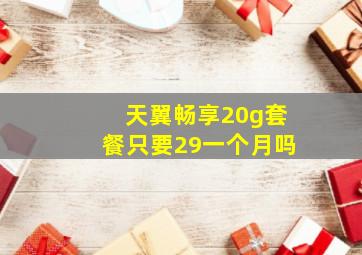 天翼畅享20g套餐只要29一个月吗