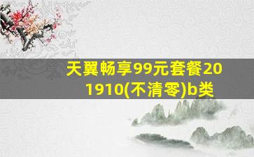 天翼畅享99元套餐201910(不清零)b类