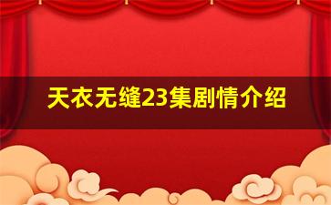 天衣无缝23集剧情介绍