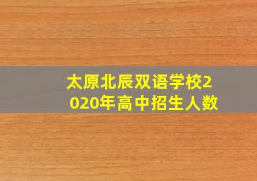 太原北辰双语学校2020年高中招生人数