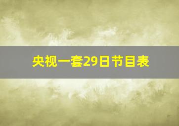 央视一套29日节目表