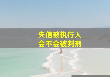 失信被执行人会不会被判刑