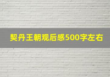 契丹王朝观后感500字左右