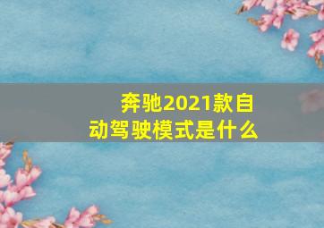 奔驰2021款自动驾驶模式是什么