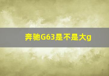 奔驰G63是不是大g