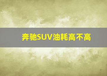 奔驰SUV油耗高不高